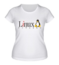 Женская футболка Linux powered