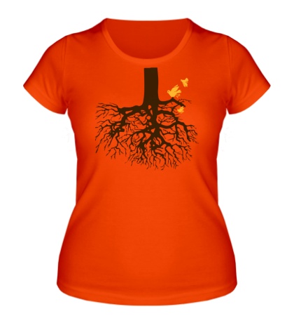 Женская футболка Корни дерева и птички