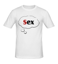 Мужская футболка Думаю о сексе