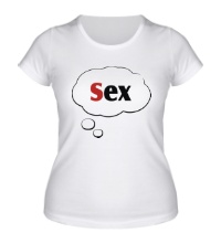 Женская футболка Думаю о сексе