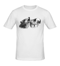 Мужская футболка Воющие волки
