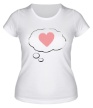 Женская футболка «Думаю о любви» - Фото 1