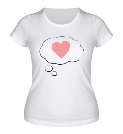 Женская футболка Думаю о любви