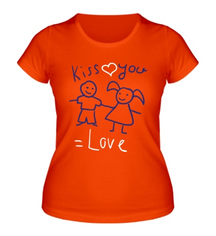 Женская футболка «Целую и люблю тебя»