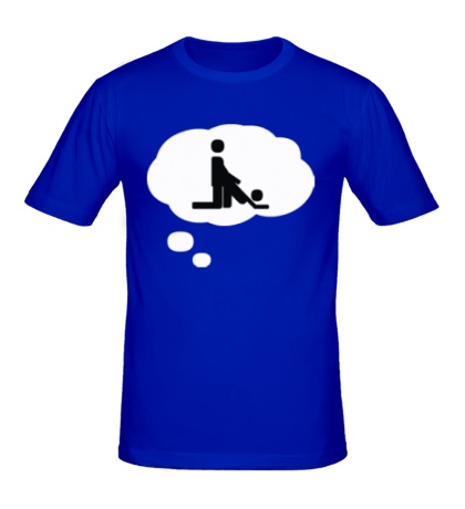 Мужская футболка «Думаю о сексе»