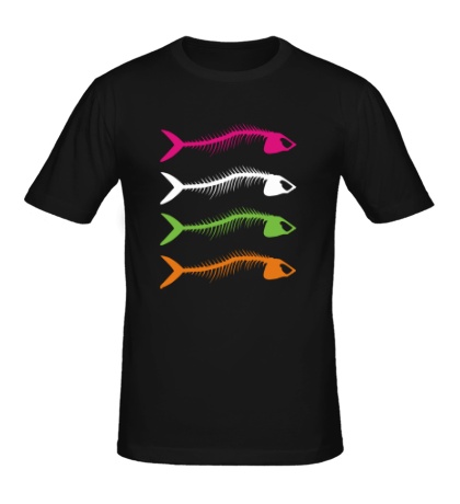 Мужская футболка «Рыбьи скелеты»