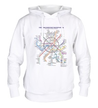 Толстовка с капюшоном Карта Московского Метрополитена