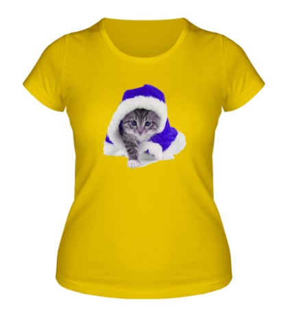 Женская футболка «Новогодняя кошечка»