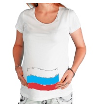 Футболка для беременной Российский флаг