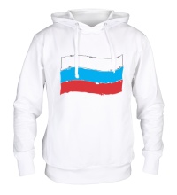 Толстовка с капюшоном Российский флаг