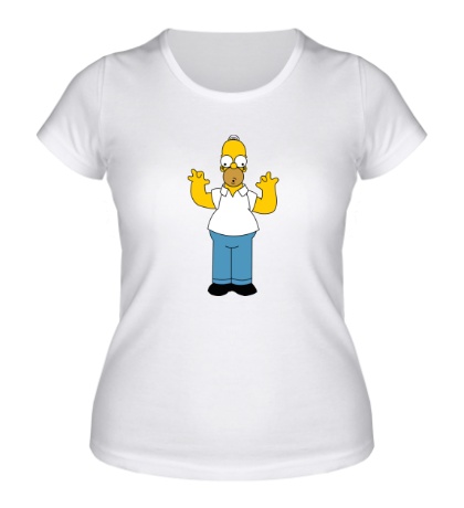 Женская футболка Испуганный Гомер