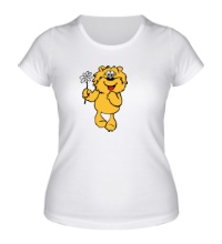 Женская футболка Медвежонок с ромашкой