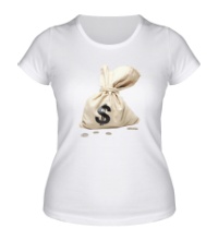 Женская футболка Мешок с долларами