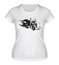 Женская футболка Flame truck