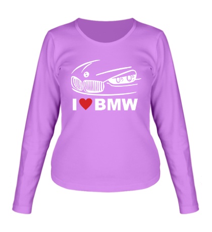 Женский лонгслив «I love BMW»