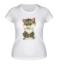 Женская футболка Пушистый котенок