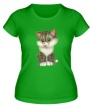 Женская футболка «Пушистый котенок» - Фото 1