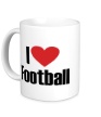 Керамическая кружка «I love football» - Фото 1