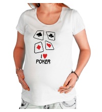 Футболка для беременной I love poker