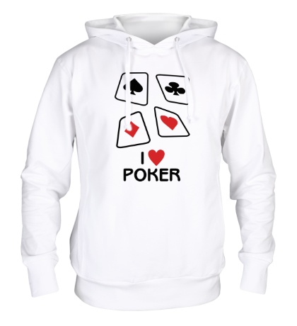 Толстовка с капюшоном «I love poker»