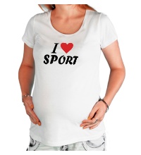 Футболка для беременной I love sport