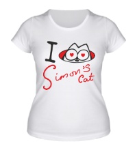 Женская футболка I love Simons Cat