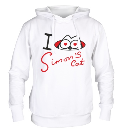 Толстовка с капюшоном I love Simons Cat