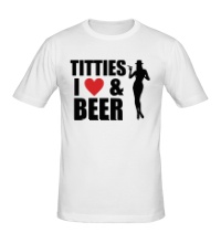 Мужская футболка Я люблю сиськи и пиво