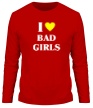 Мужской лонгслив «I love bad girls» - Фото 1
