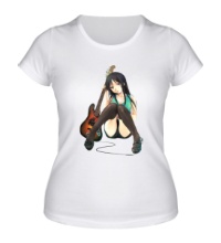 Женская футболка Аниме девушка с гитарой