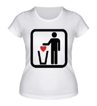 Женская футболка Любовь в урну