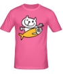 Мужская футболка «Кот и большая рыба» - Фото 1
