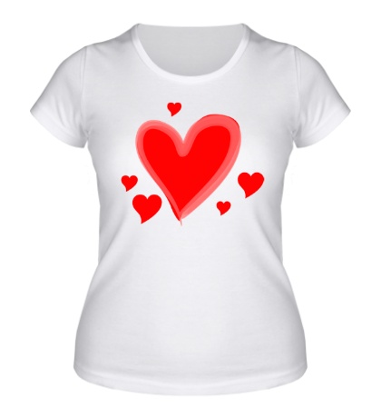 Купить женскую футболку Сердечки