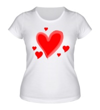Женская футболка Сердечки
