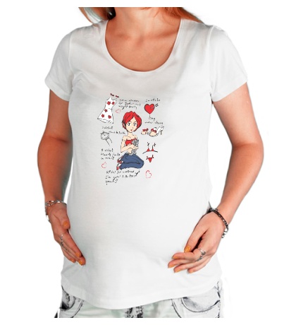 Купить футболку для беременной Мысли девушки