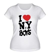 Женская футболка I love New York Boys