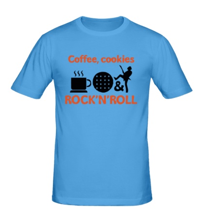 Мужская футболка Coffee, cookies, Rock-n-Roll