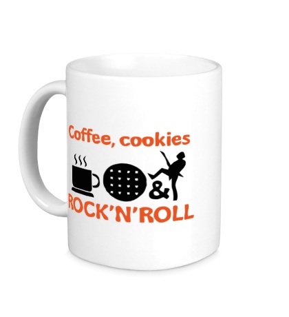 Керамическая кружка Coffee, cookies, Rock-n-Roll
