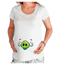 Футболка для беременной Angry Birds: Pig Face
