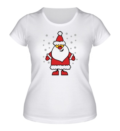 Женская футболка Дед Мороз под снегом