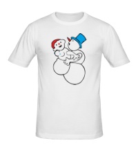 Мужская футболка Парочка снеговиков