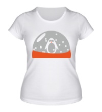 Женская футболка Пингвин в шарике