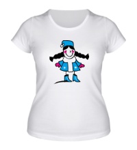 Женская футболка Девочка-снегурка