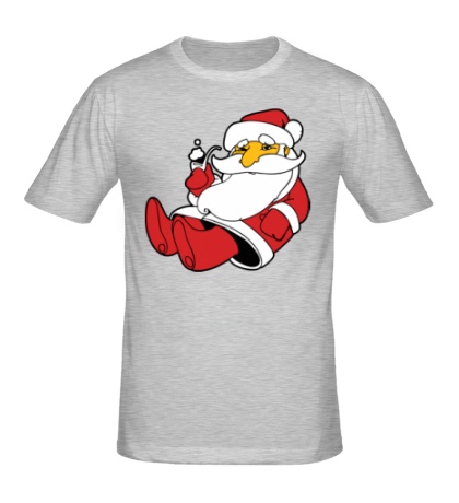 Мужская футболка «Дед Мороз с трубкой»