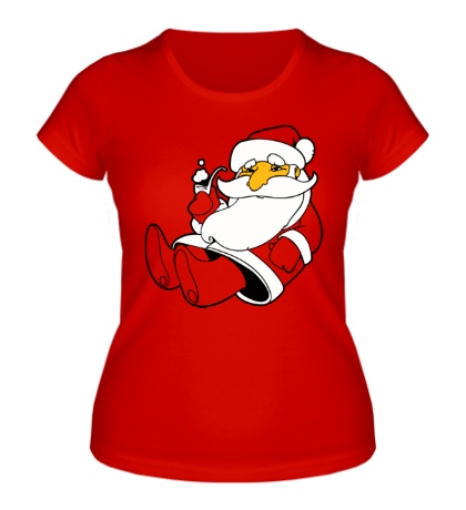 Женская футболка «Дед Мороз с трубкой»