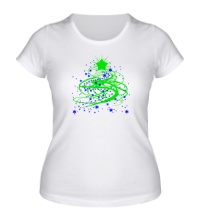 Женская футболка Звездная новогодняя елка