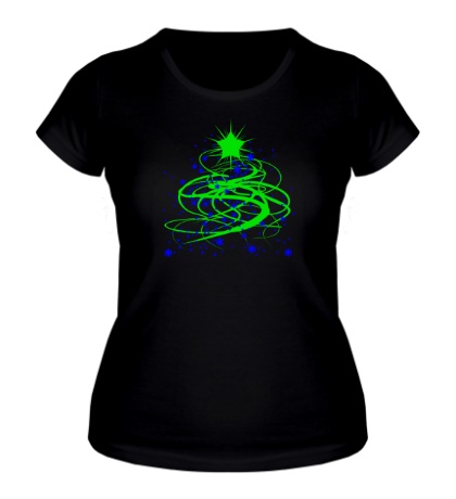 Женская футболка «Звездная новогодняя елка»