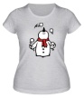 Женская футболка «Снеговик жoнглирует снежками» - Фото 1