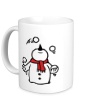 Керамическая кружка «Снеговик жoнглирует снежками» - Фото 1