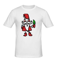 Мужская футболка Дедушка Мороз с ёлочкой